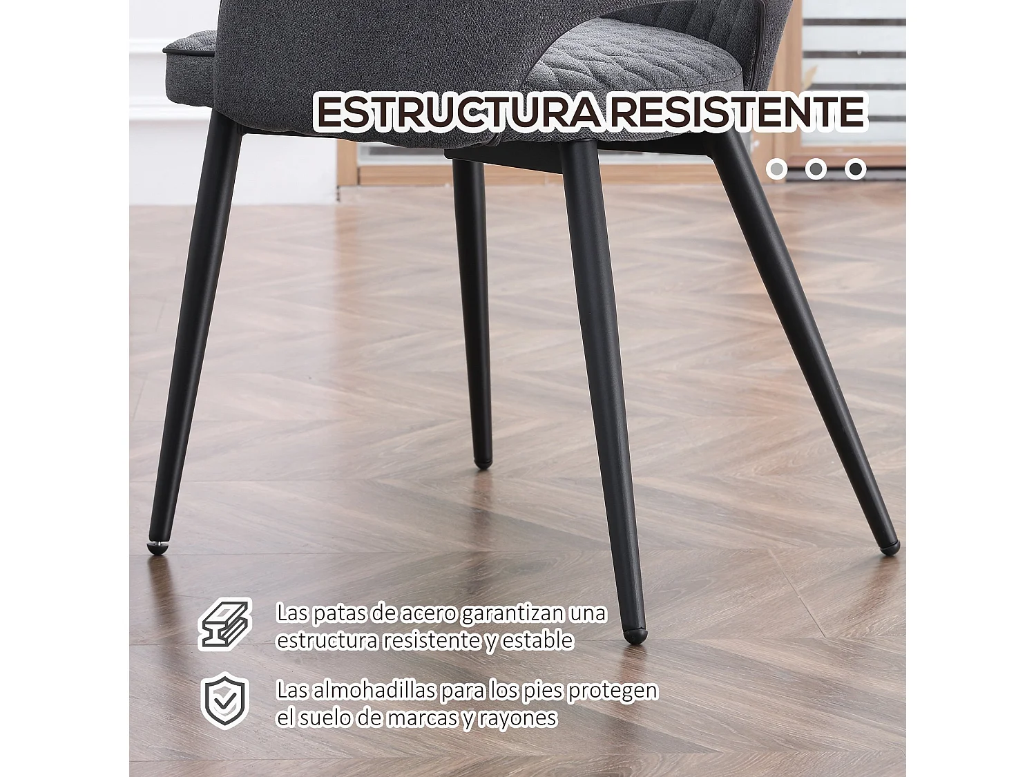 Sillas de comedor gris 55x55x81 cm HOMCOM