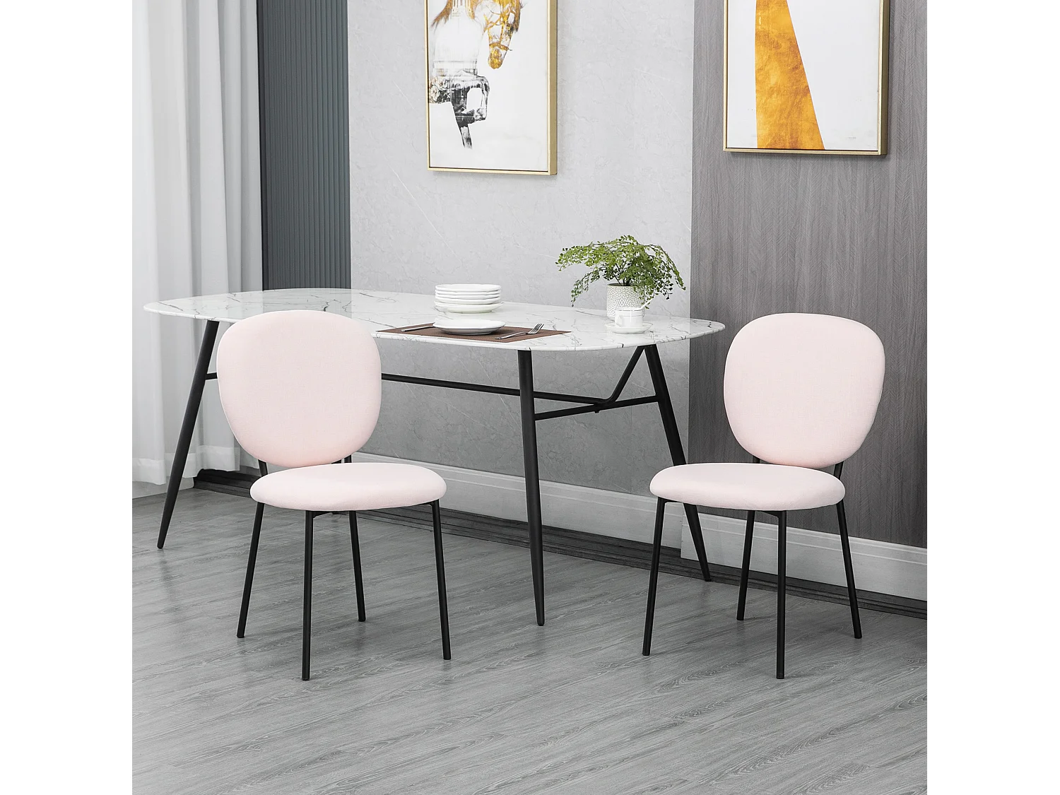 Sillas de comedor rosa 46x59x82 cm HOMCOM