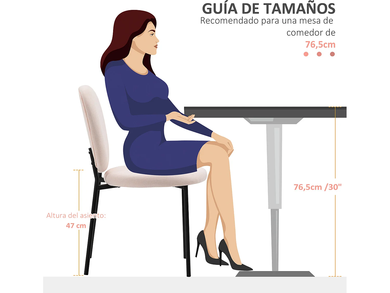 Sillas de comedor rosa 46x59x82 cm HOMCOM