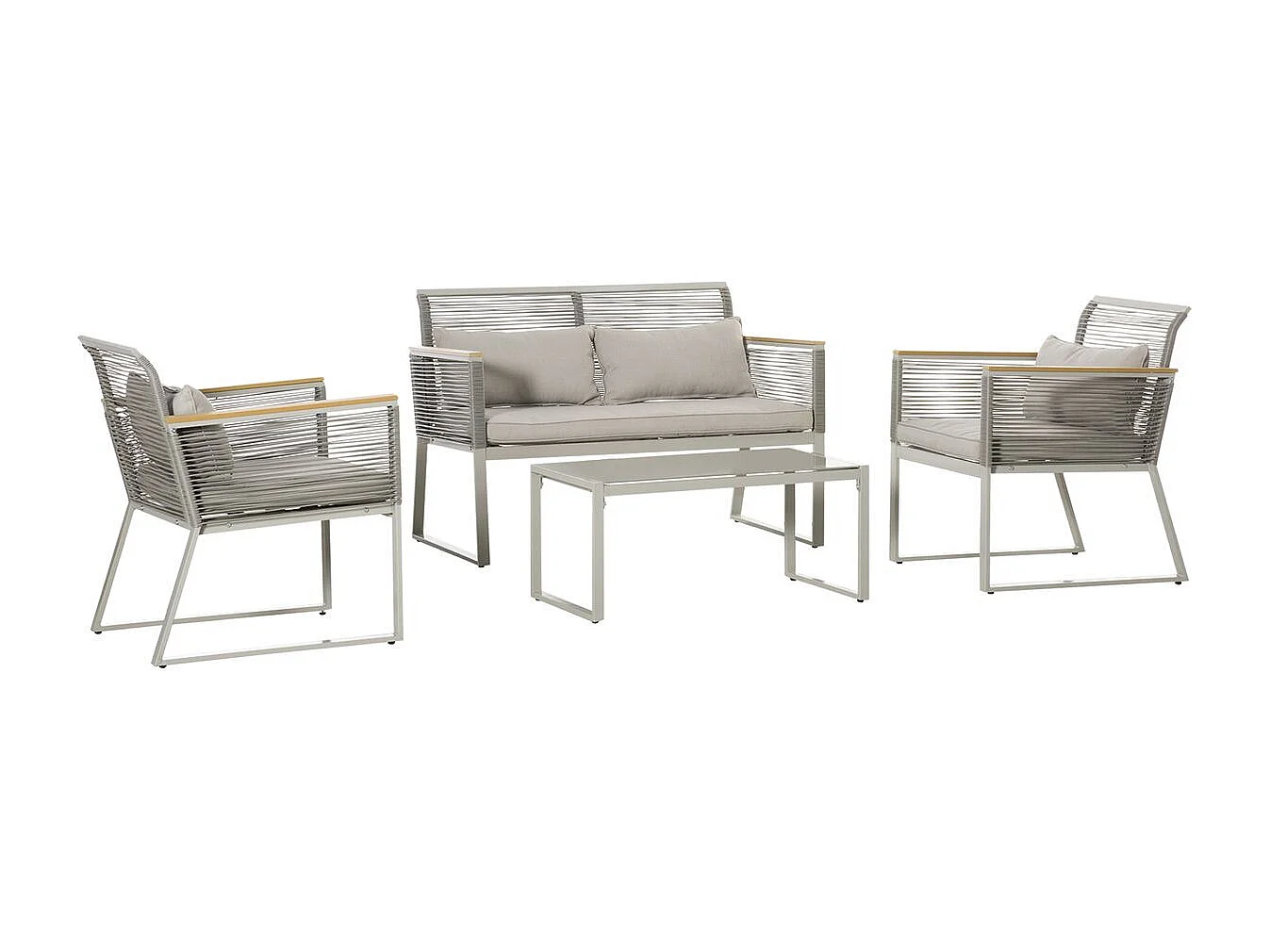 Conjunto de muebles de ratán gris 116x68.5x79 cm Outsunny