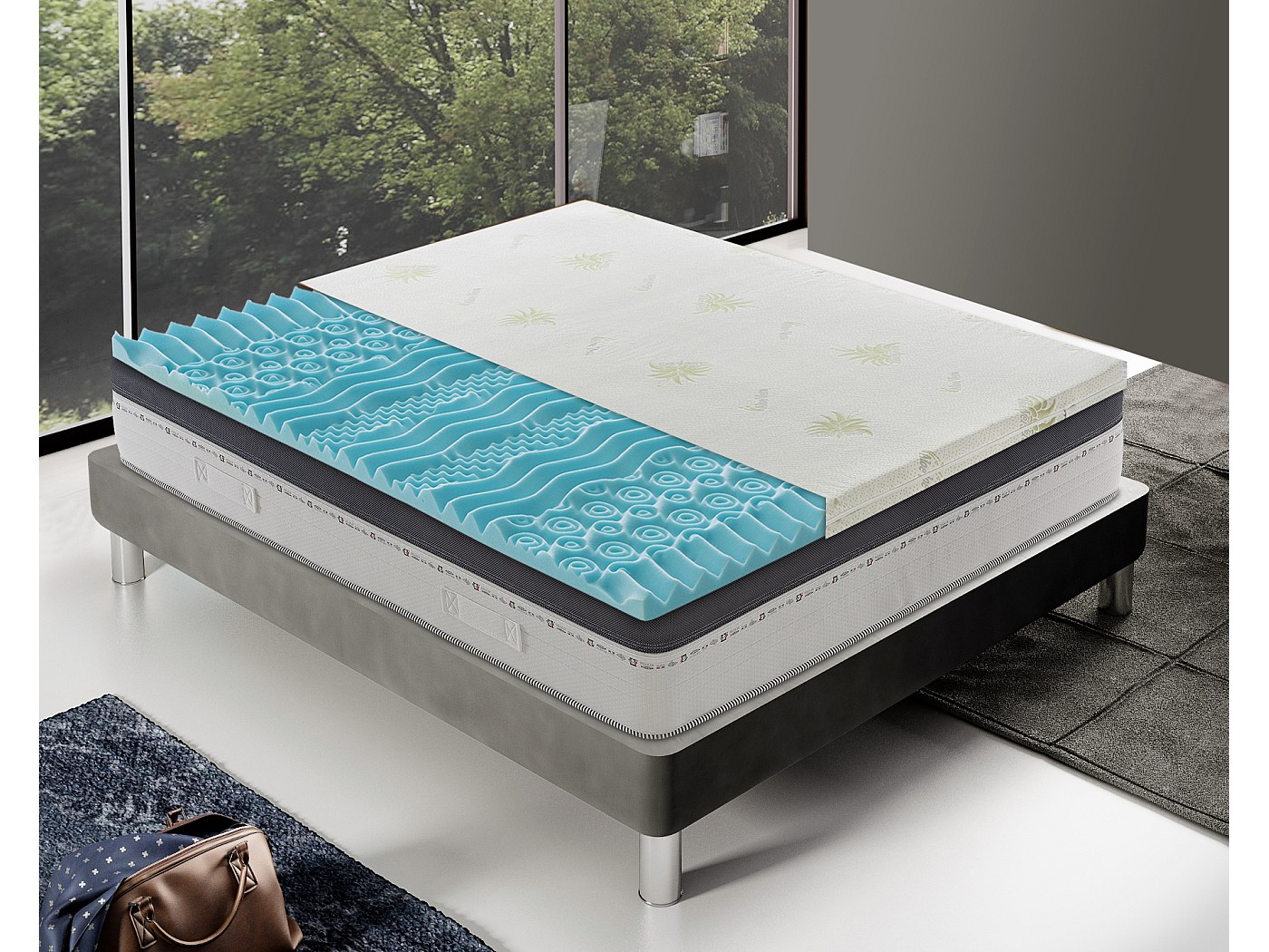 Baldiflex, Surmatelas 85x190 Cm, Epaisseur 3 Cm, Mémoire De