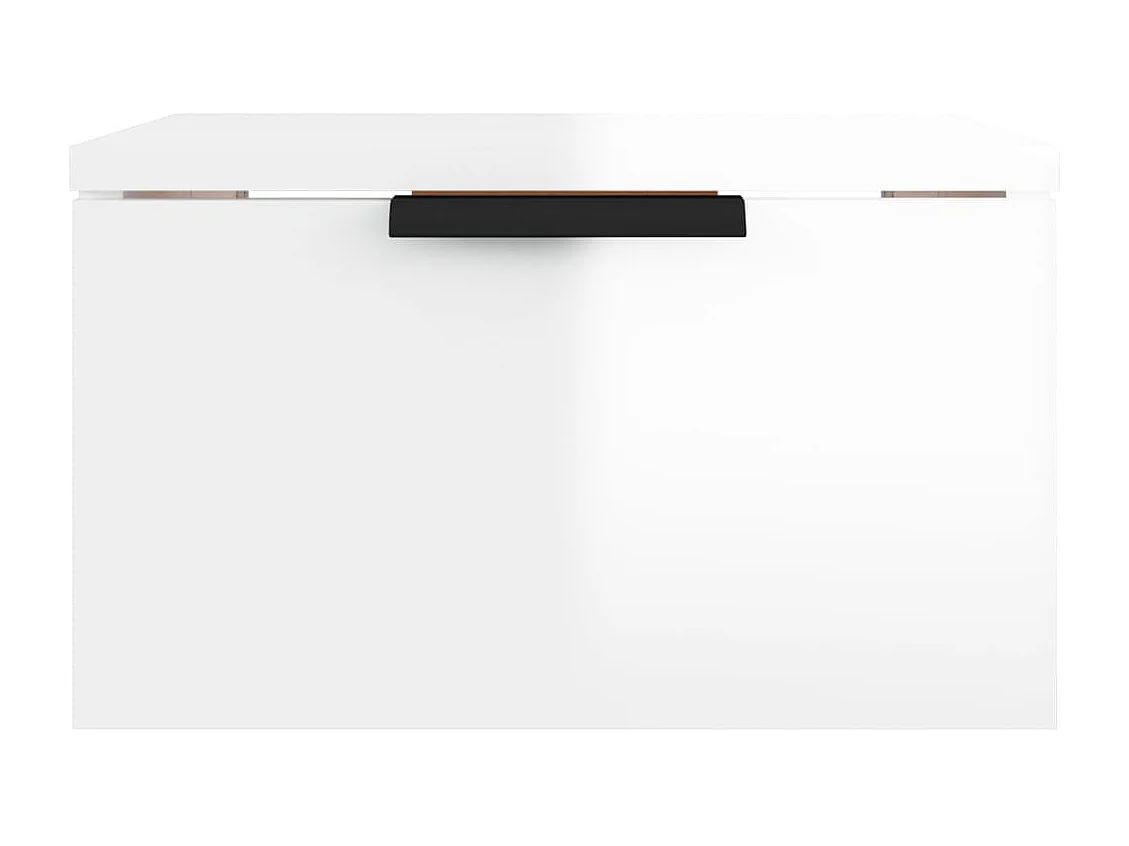 Comodini a Muro 2 pz Bianco Lucido 34x30x20 cm