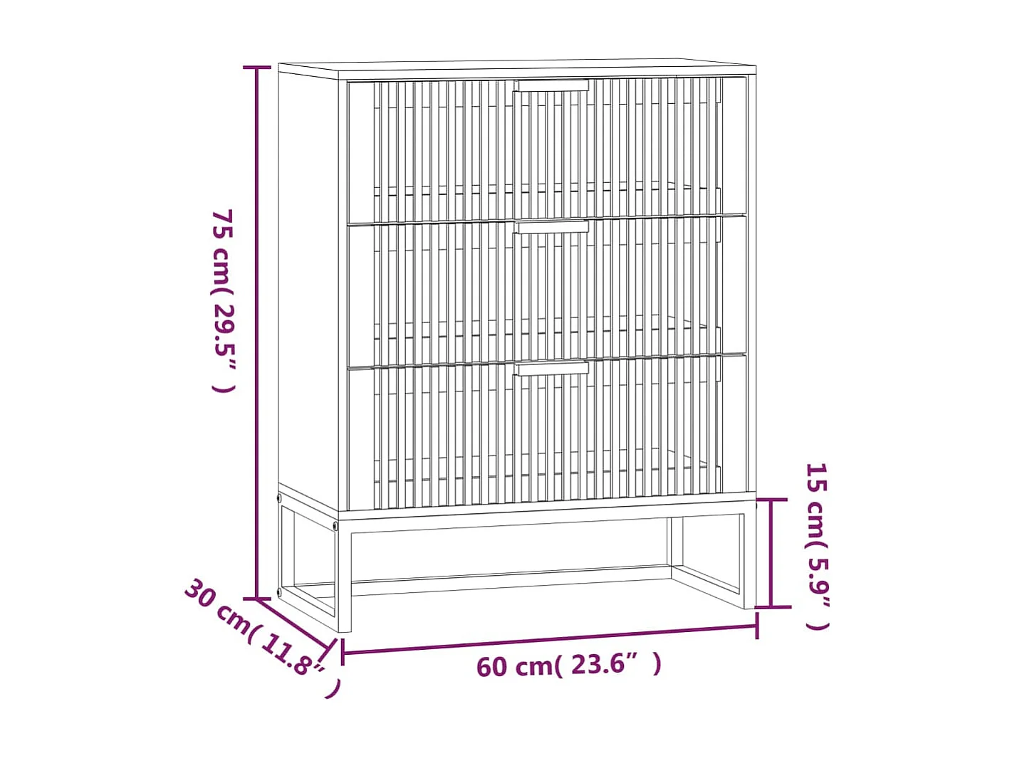 Buffet 60x30x75 cm bois d'ingénierie