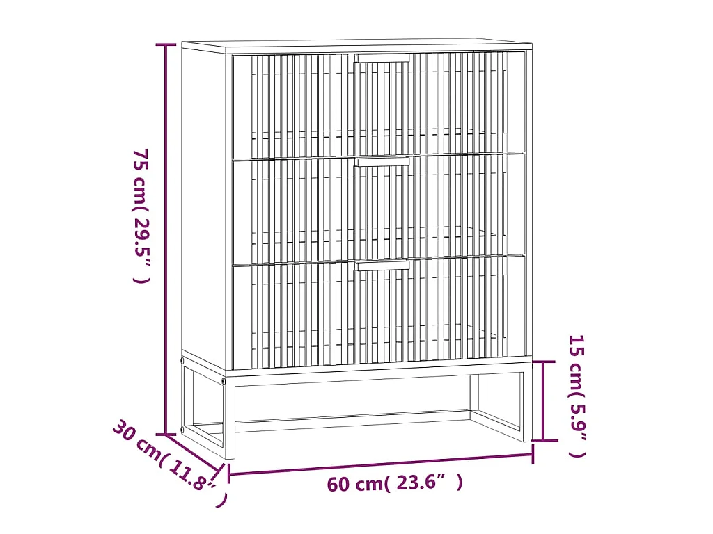 Buffet 60x30x75 cm bois d'ingénierie