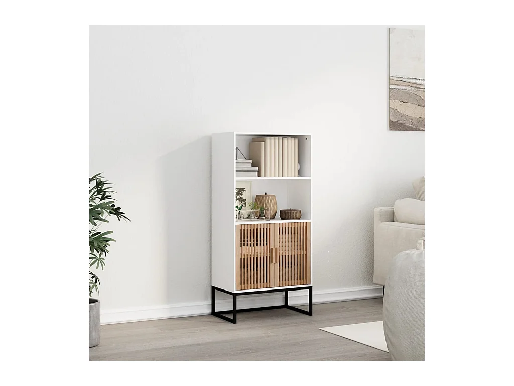 Buffet blanc 60x35x125 cm bois d'ingénierie