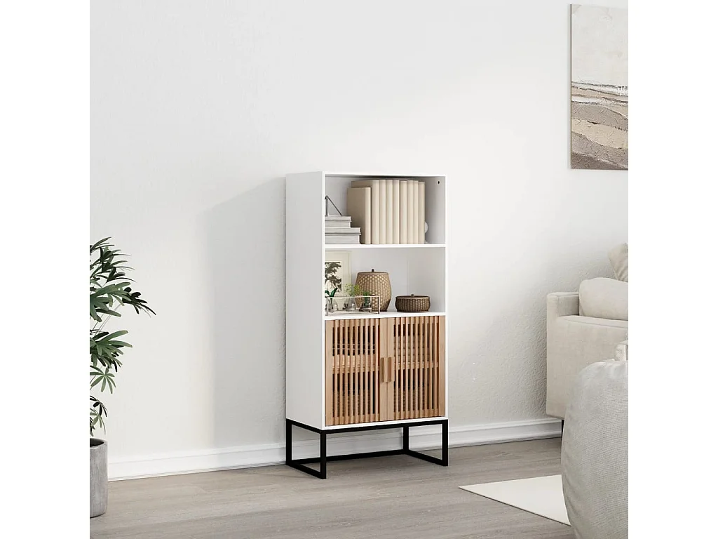 Highboard Weiß 60x35x125 cm Holzwerkstoff