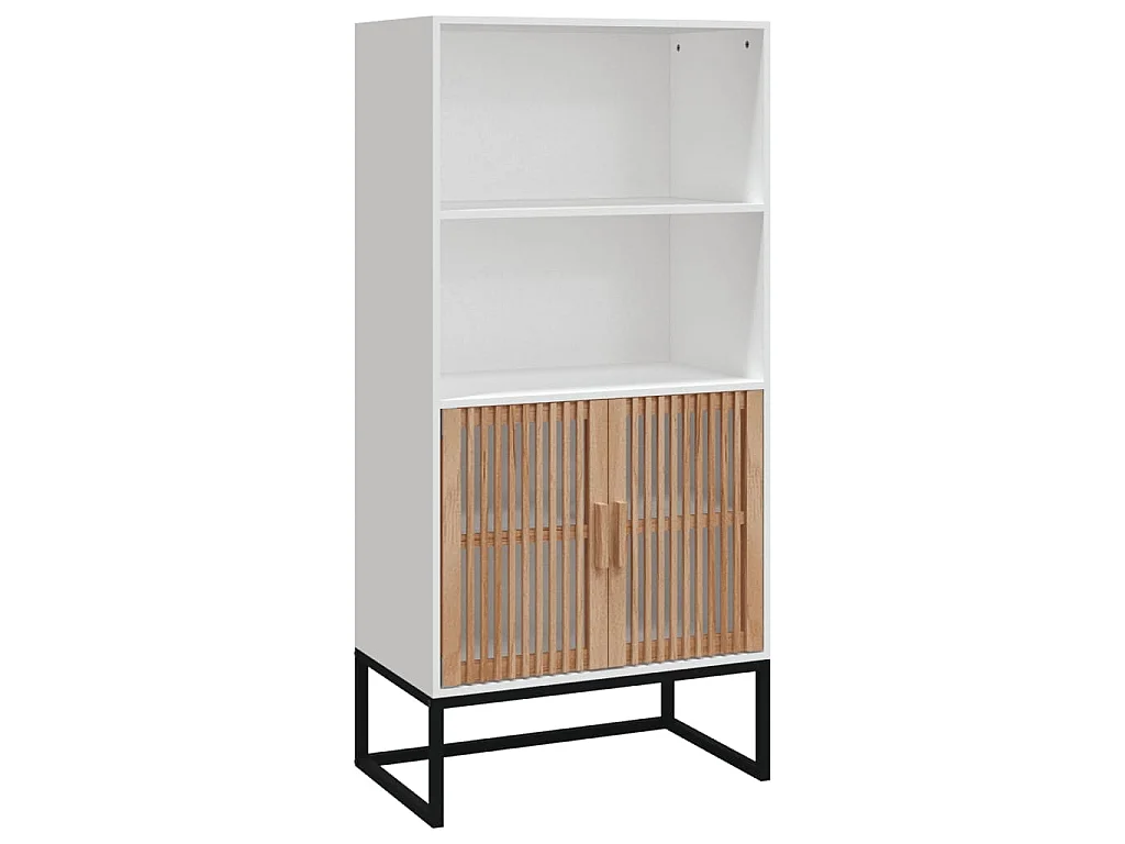 Hoge kast 60x35x125 cm bewerkt hout wit