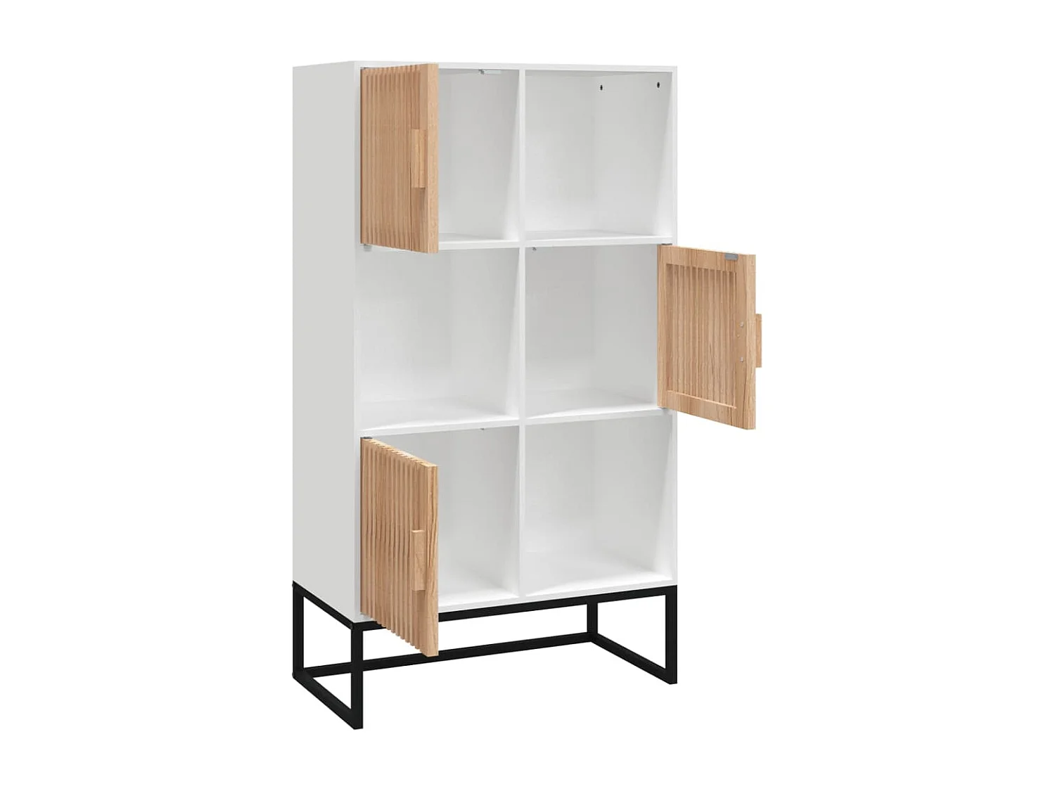 Buffet haut blanc 70x35x125 cm bois d'ingénierie