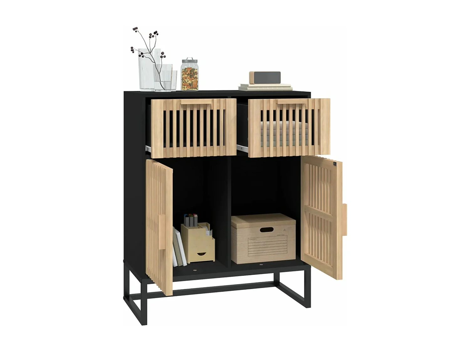 Sideboard Schwarz 60x30x75 cm Holzwerkstoff