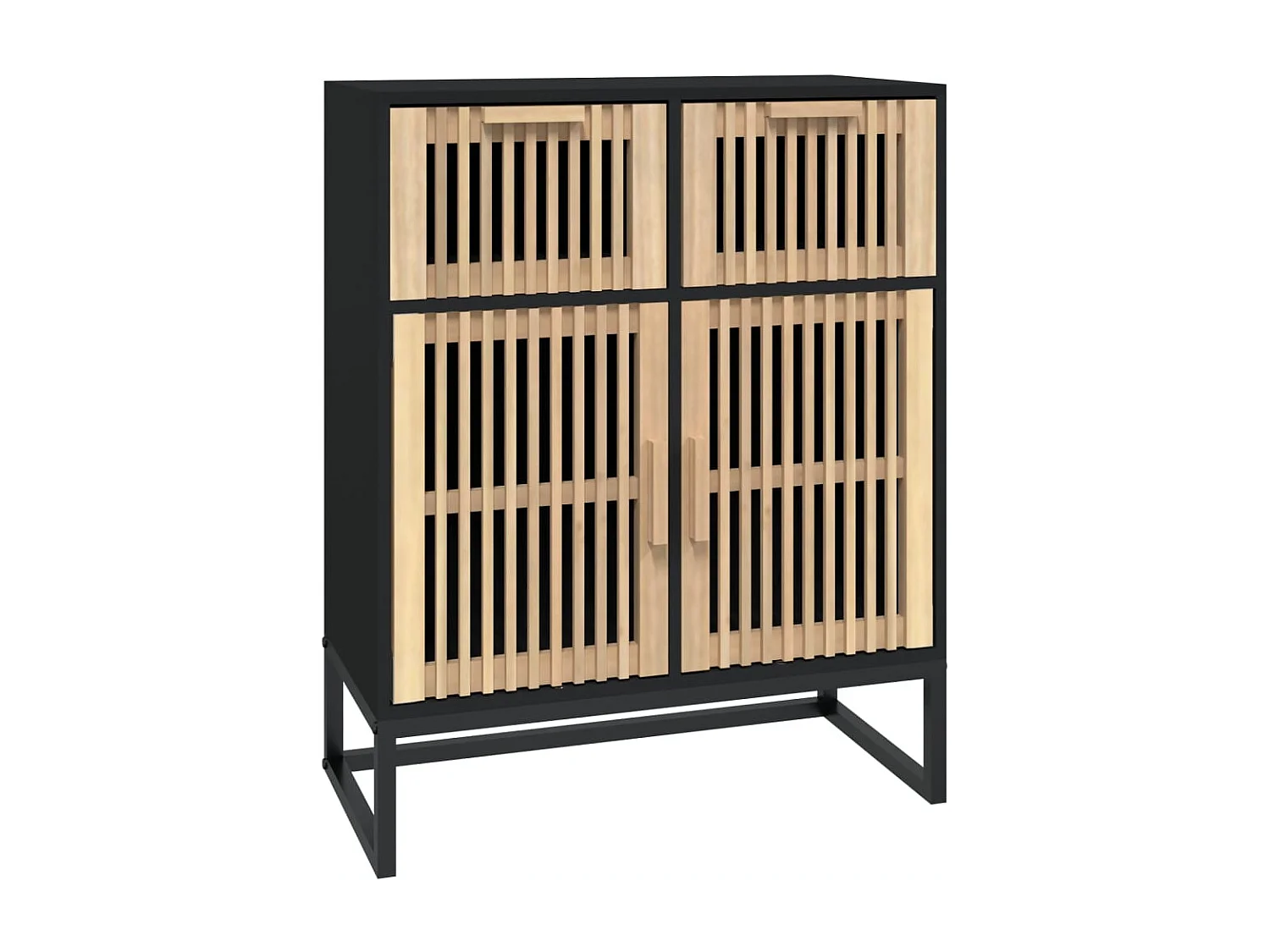 Buffet noir 60x30x75 cm bois d'ingénierie