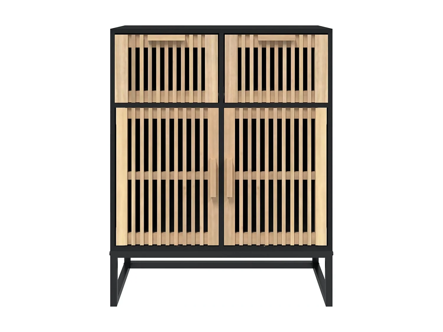 Buffet noir 60x30x75 cm bois d'ingénierie