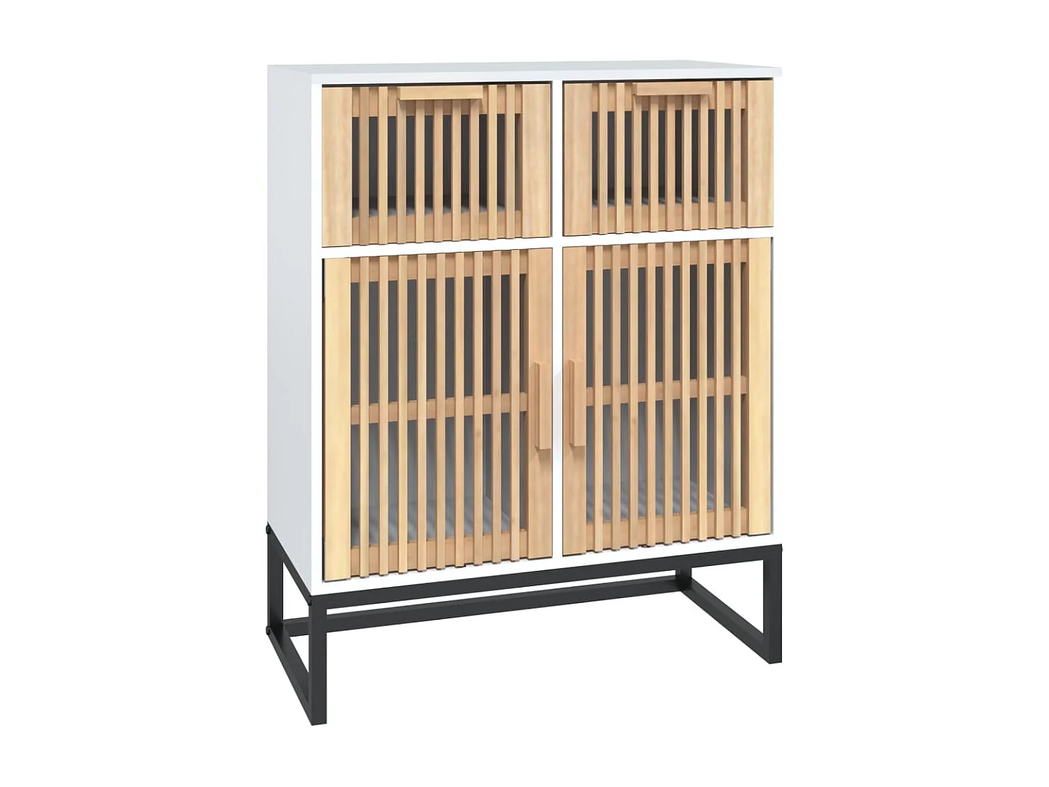 Buffet blanc 60x30x75 cm bois d'ingénierie