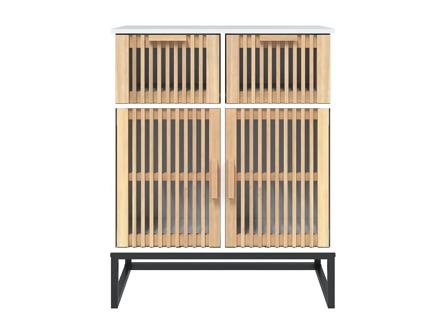 Buffet blanc 60x30x75 cm bois d'ingénierie