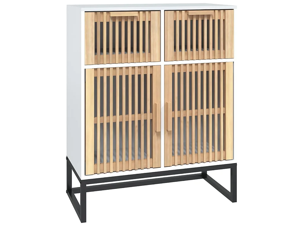Buffet blanc 60x30x75 cm bois d'ingénierie