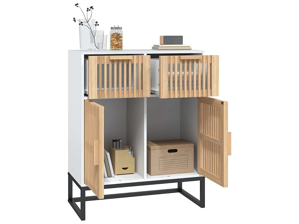 Buffet blanc 60x30x75 cm bois d'ingénierie