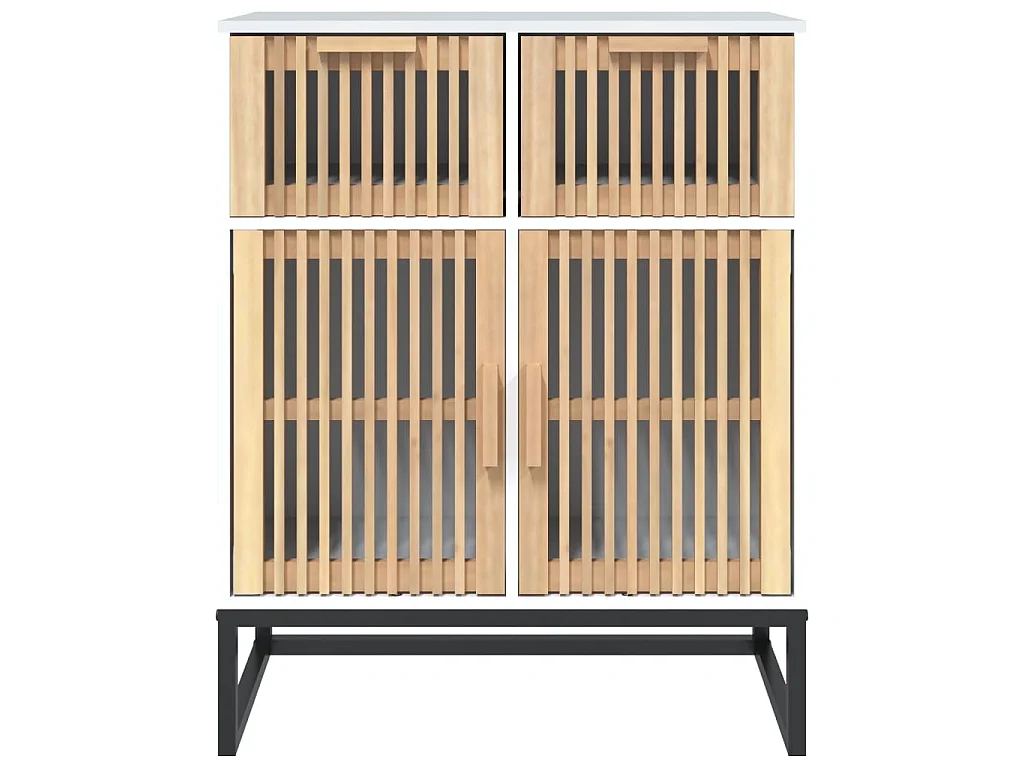 Buffet blanc 60x30x75 cm bois d'ingénierie