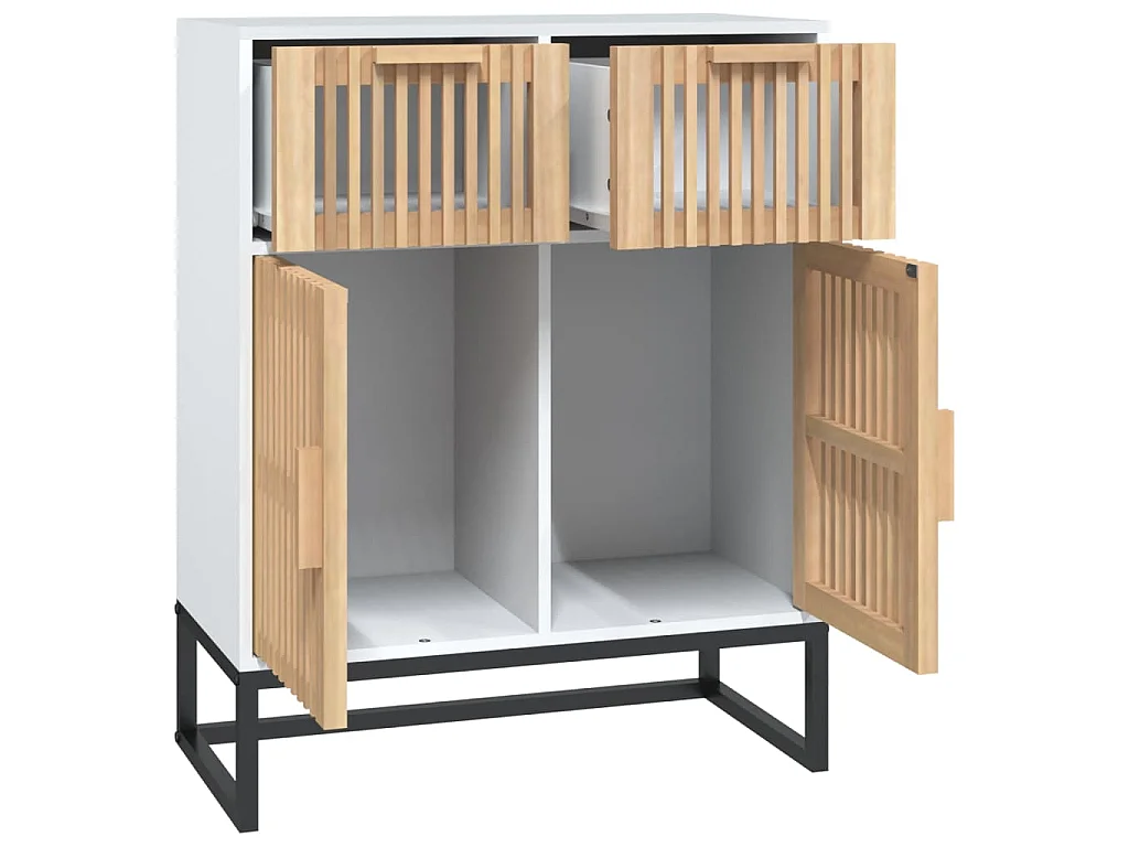 Buffet blanc 60x30x75 cm bois d'ingénierie
