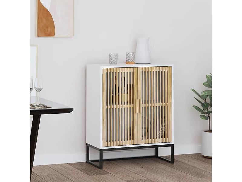 Buffet blanc 60x30x75 cm bois d'ingénierie