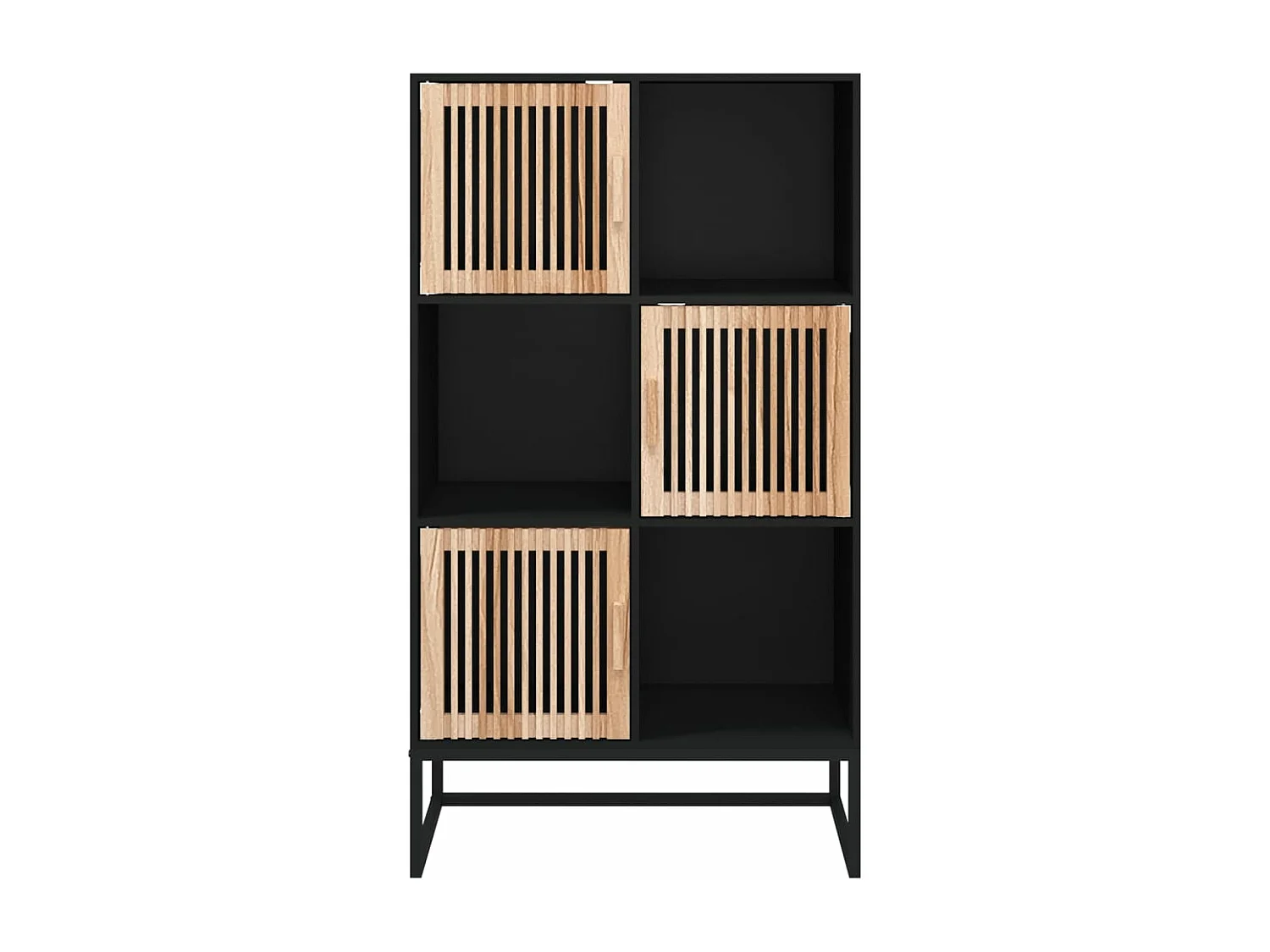 Credenza Nera 70x35x125 cm in Legno Multistrato