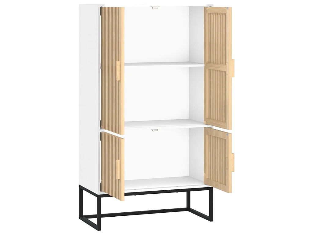 Buffet haut blanc 70x35x125 cm bois d'ingénierie