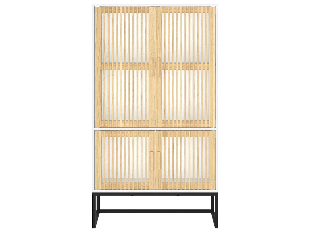 Buffet haut blanc 70x35x125 cm bois d'ingénierie