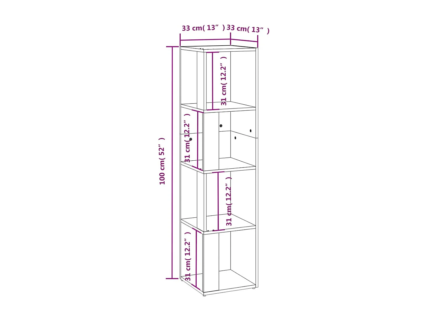 Armoire d'angle Chêne sonoma 33x33x132 cm Bois d’ingénierie
