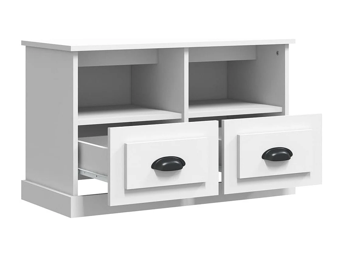 Tv-meubel 80x35x50 cm bewerkt hout wit