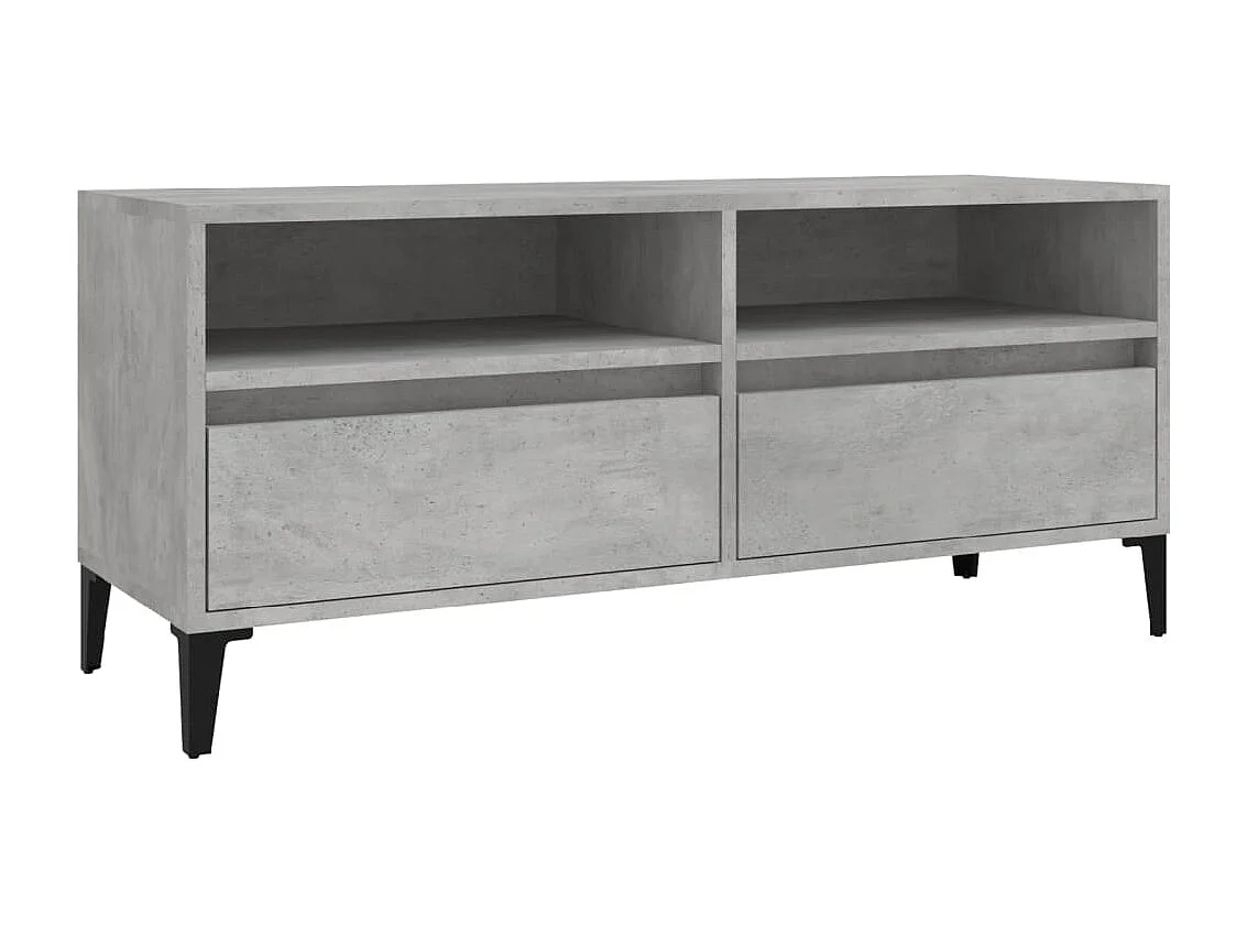 Meuble TV gris béton 100x34,5x44,5 cm bois d'ingénierie