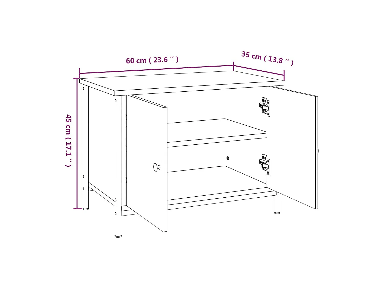 TV-Schrank mit Türen Sonoma-Eiche 60 x 35 x 45 cm Holzwerkstoff