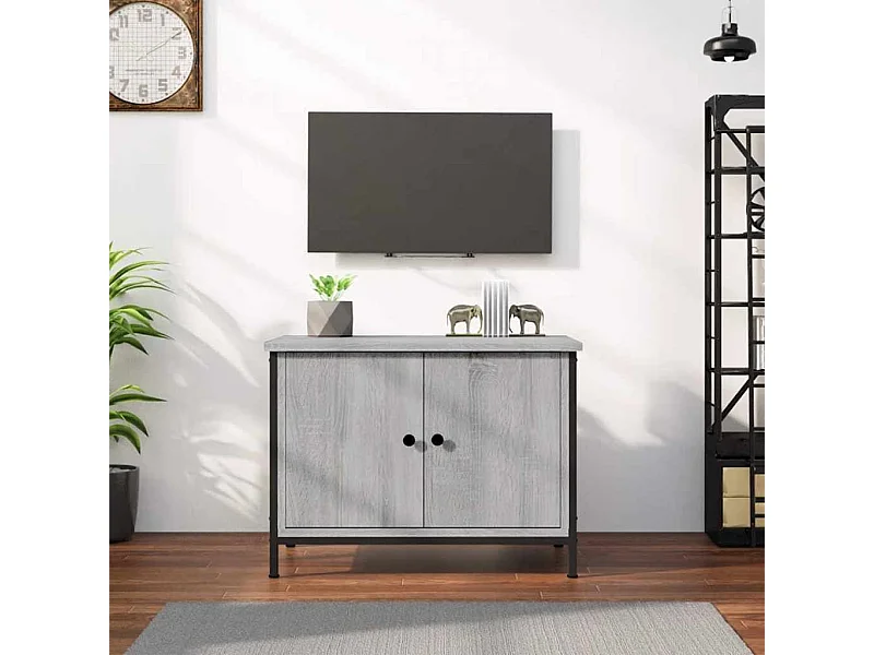 Mueble de TV madera contrachapada gris Sonoma 60x35x45 cm