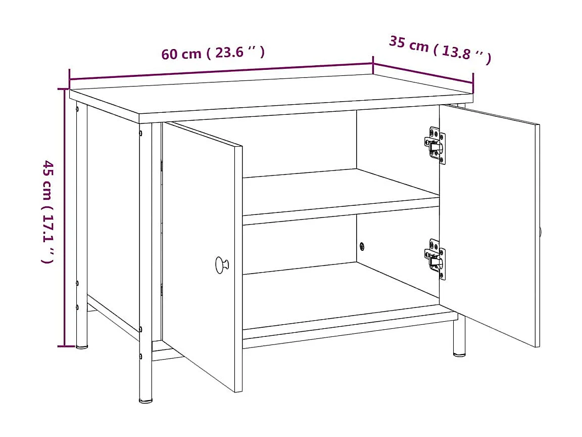 Mueble de TV madera contrachapada gris Sonoma 60x35x45 cm