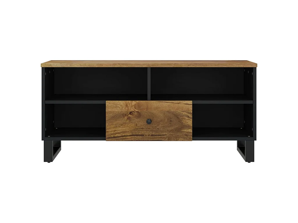 Meuble TV 100x33x46 cm bois de manguier et d'ingénierie