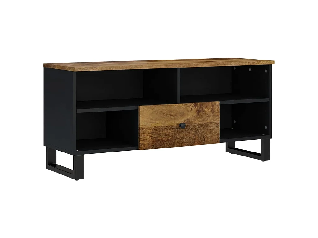 Meuble TV 100x33x46 cm bois de manguier et d'ingénierie