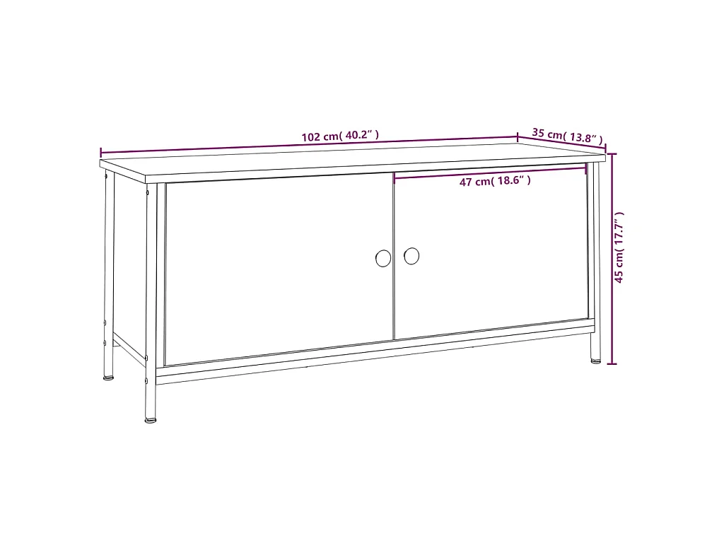 TV-Schrank mit Türen Sonoma-Eiche 102x35x45 cm Holzwerkstoff