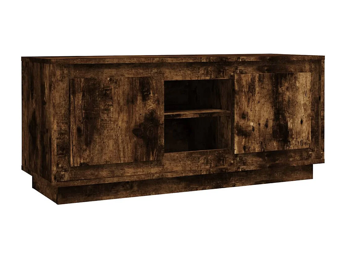 Mobile TV Rovere Fumo 102x35x45 cm in Legno Multistrato
