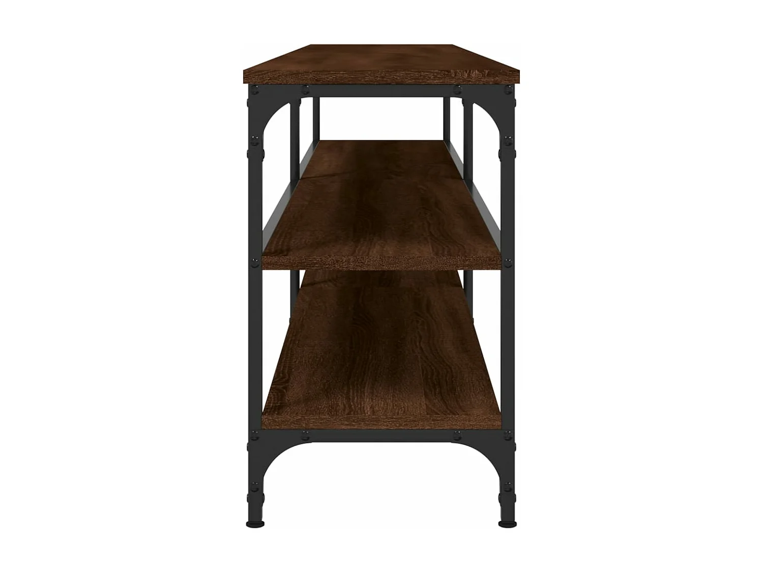 Mueble TV metal y madera contrachapada marrón roble 180x30x50cm