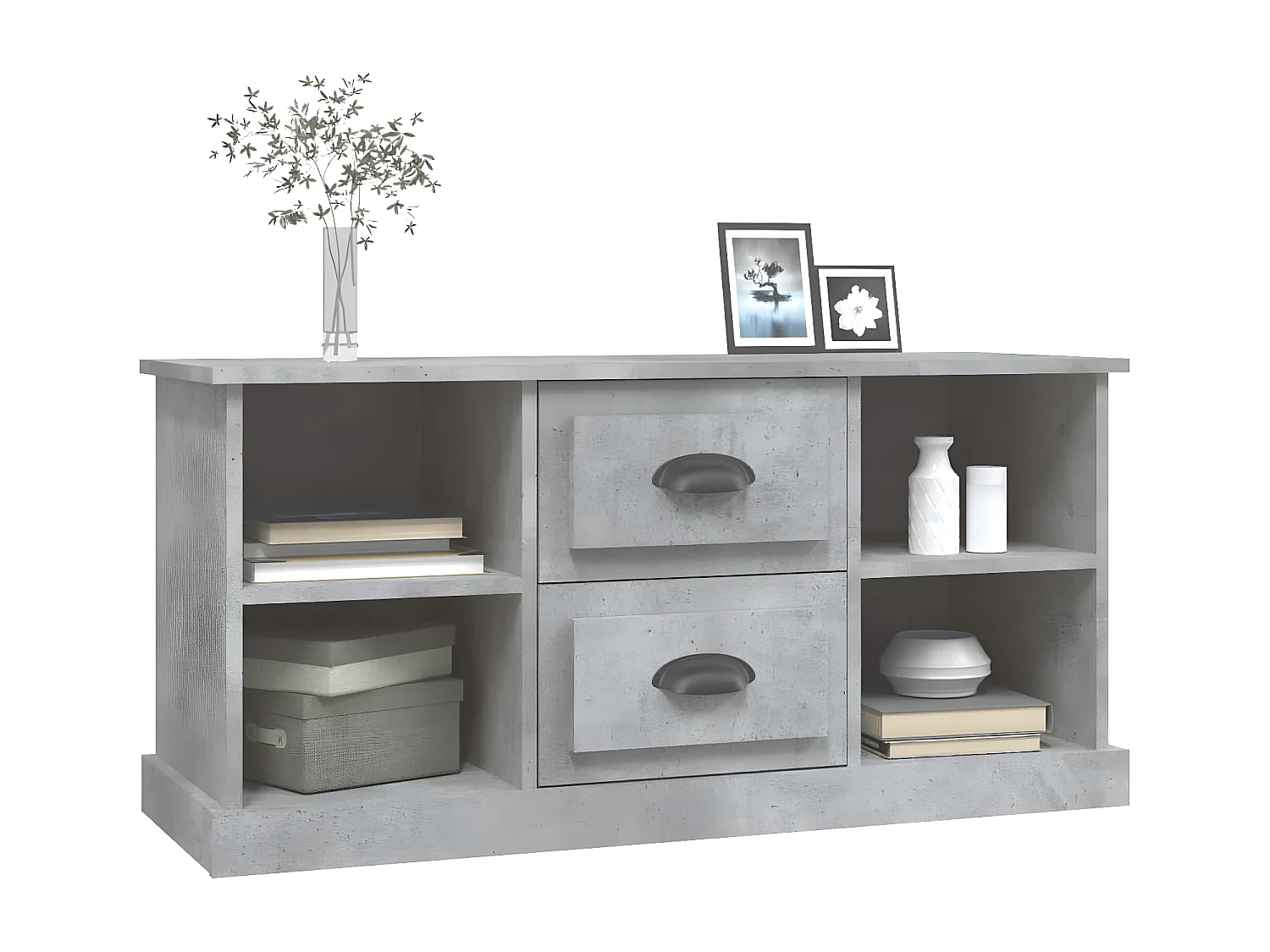 TV-Schrank Betongrau 99,5x35,5x48 cm Holzwerkstoff