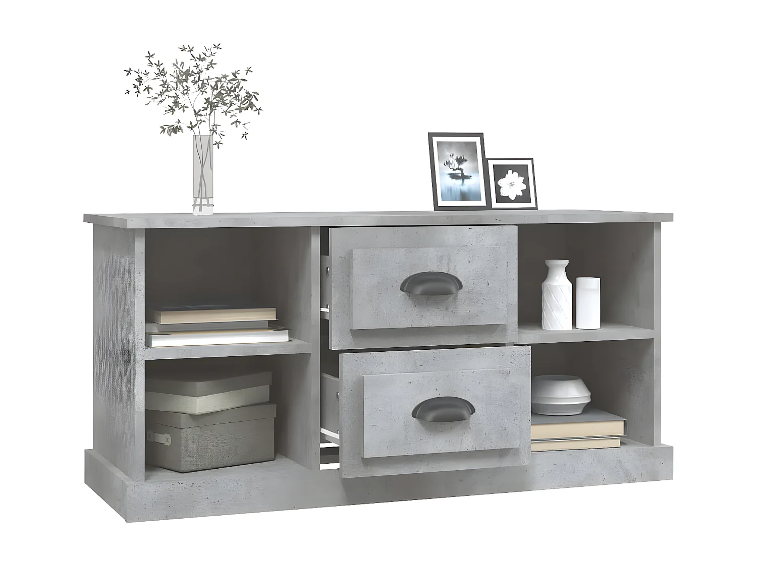 TV-Schrank Betongrau 99,5x35,5x48 cm Holzwerkstoff