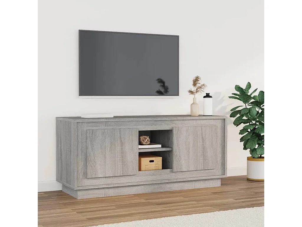Mueble para TV madera contrachapada gris Sonoma 102x35x45 cm