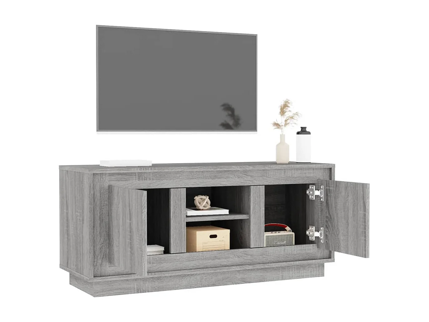 Mueble para TV madera contrachapada gris Sonoma 102x35x45 cm