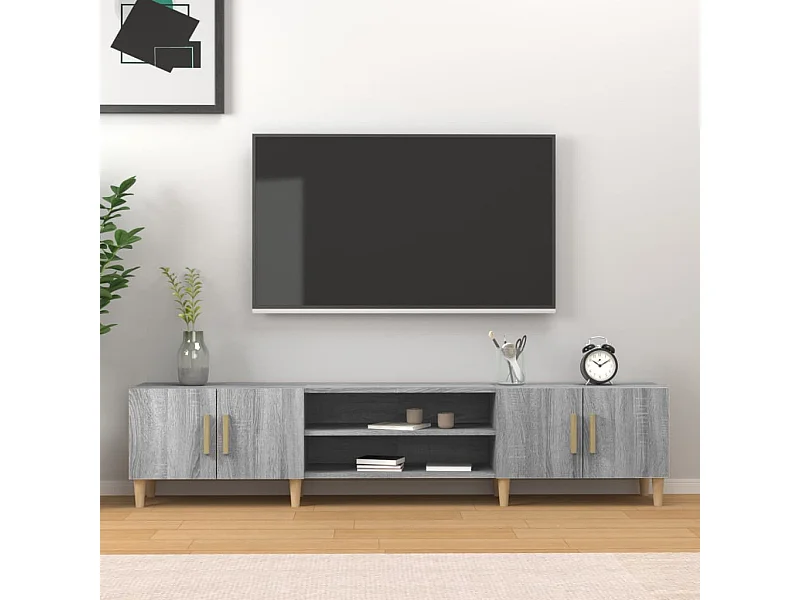 Meuble TV sonoma gris 180x31,5x40 cm bois d'ingénierie