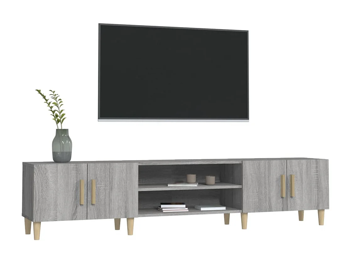 Meuble TV sonoma gris 180x31,5x40 cm bois d'ingénierie