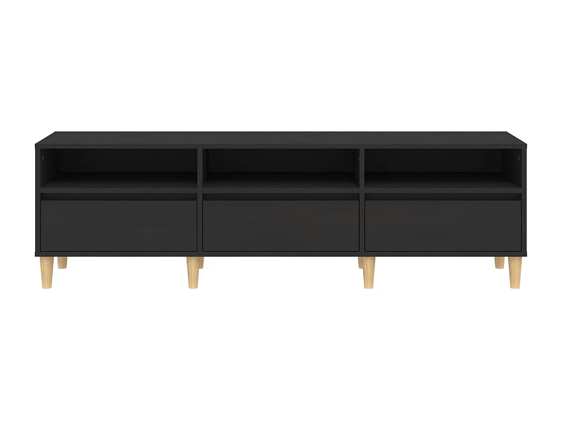 Meuble TV noir 150x30x44,5 cm bois d'ingénierie