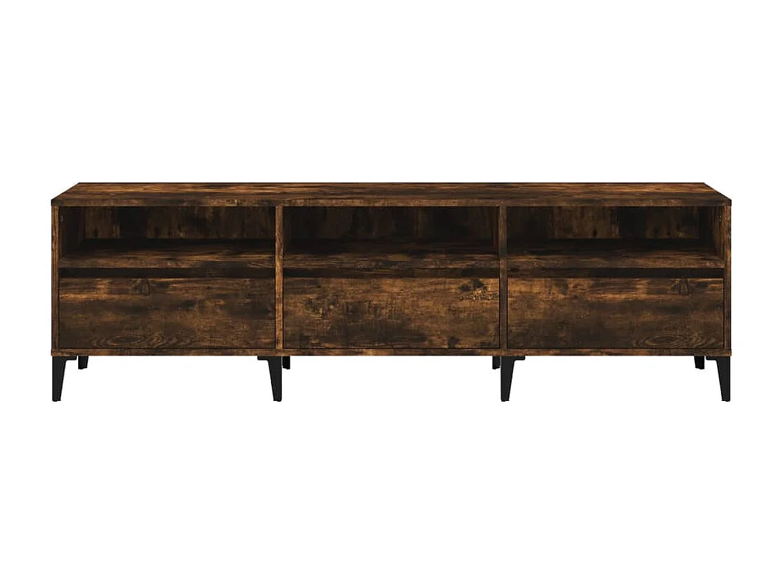 Meuble TV chêne fumé 150x30x44,5 cm bois d'ingénierie