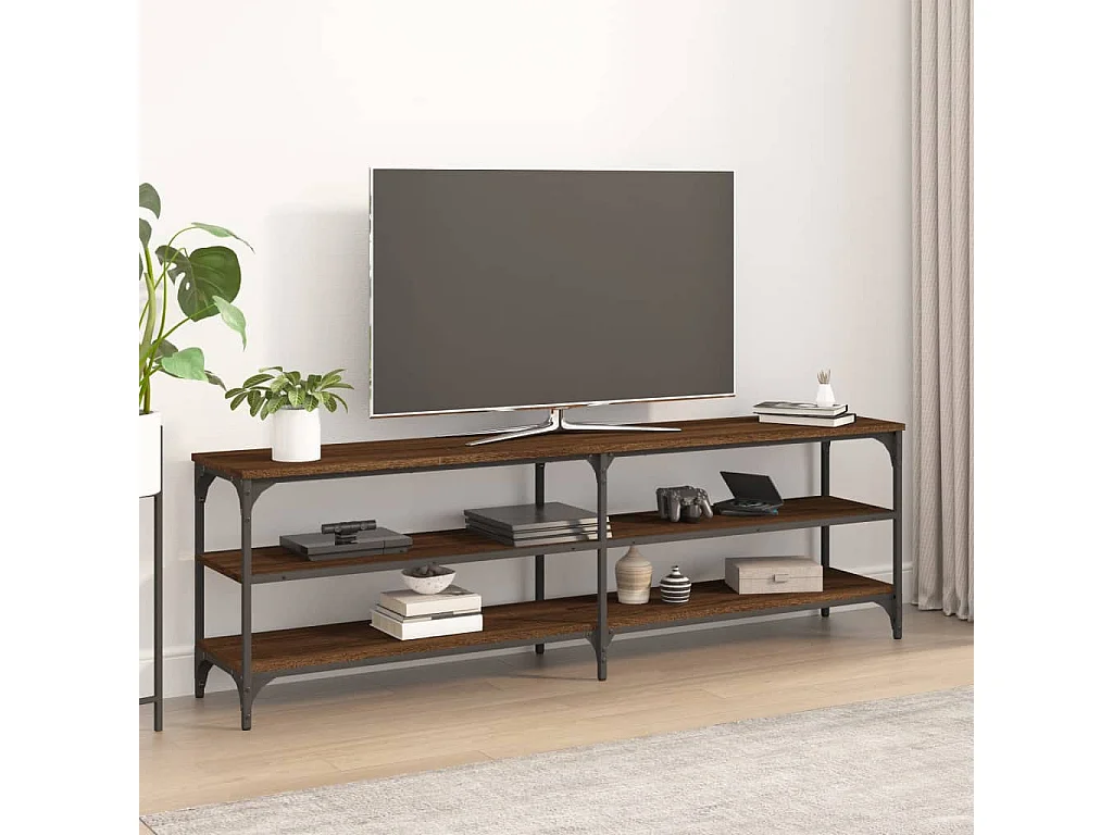 Meuble TV chêne marron 160x30x50 cm bois d'ingénierie