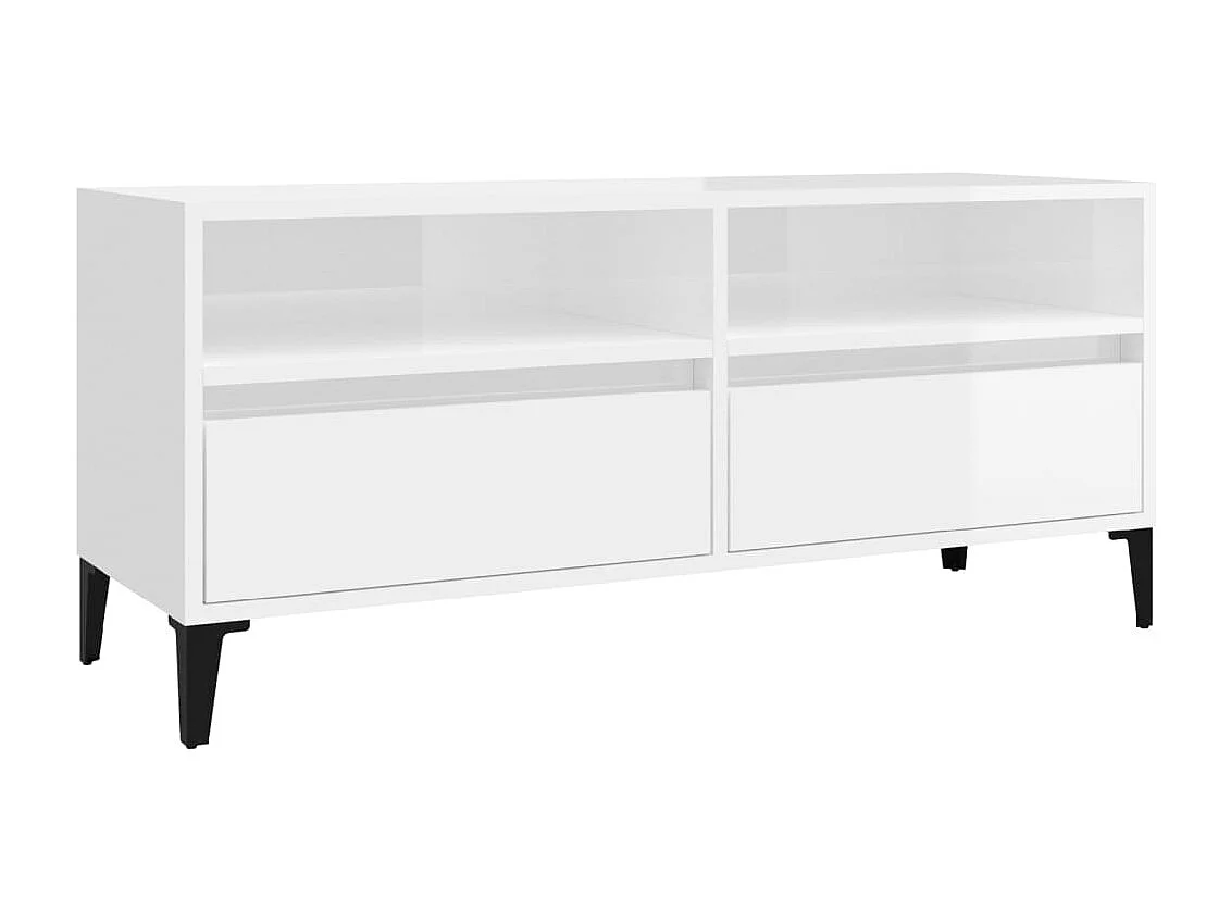 TV-Schrank Hochglanz-Weiß 100x34,5x44,5 cm Holzwerkstoff