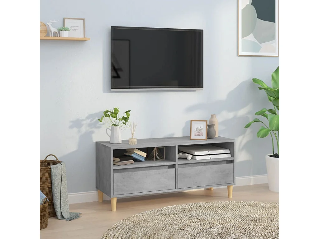 Mobile per TV Grigio Cemento 100x34,5x44,5 cm Legno Multistrato