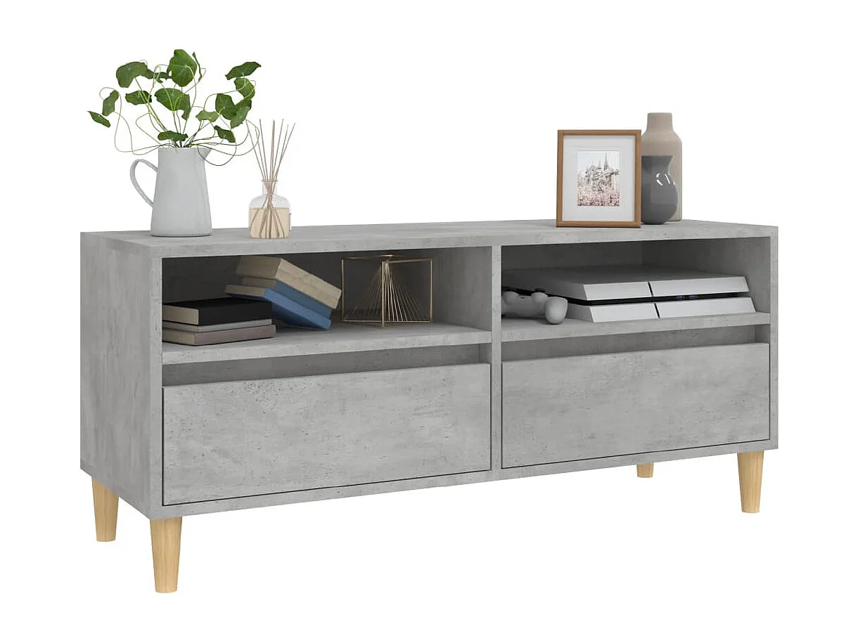 Mobile per TV Grigio Cemento 100x34,5x44,5 cm Legno Multistrato