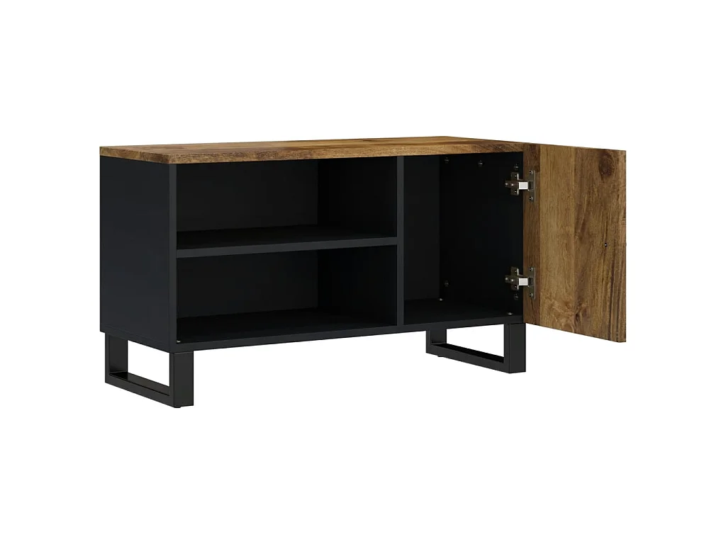 TV-Schrank 80x33x46 cm Massivholz Mango & Holzwerkstoff