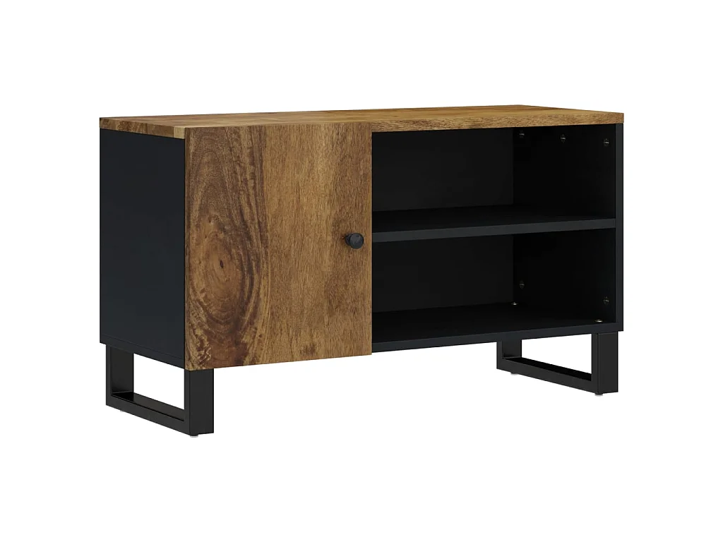 TV-Schrank 80x33x46 cm Massivholz Mango & Holzwerkstoff